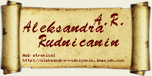 Aleksandra Rudničanin vizit kartica
